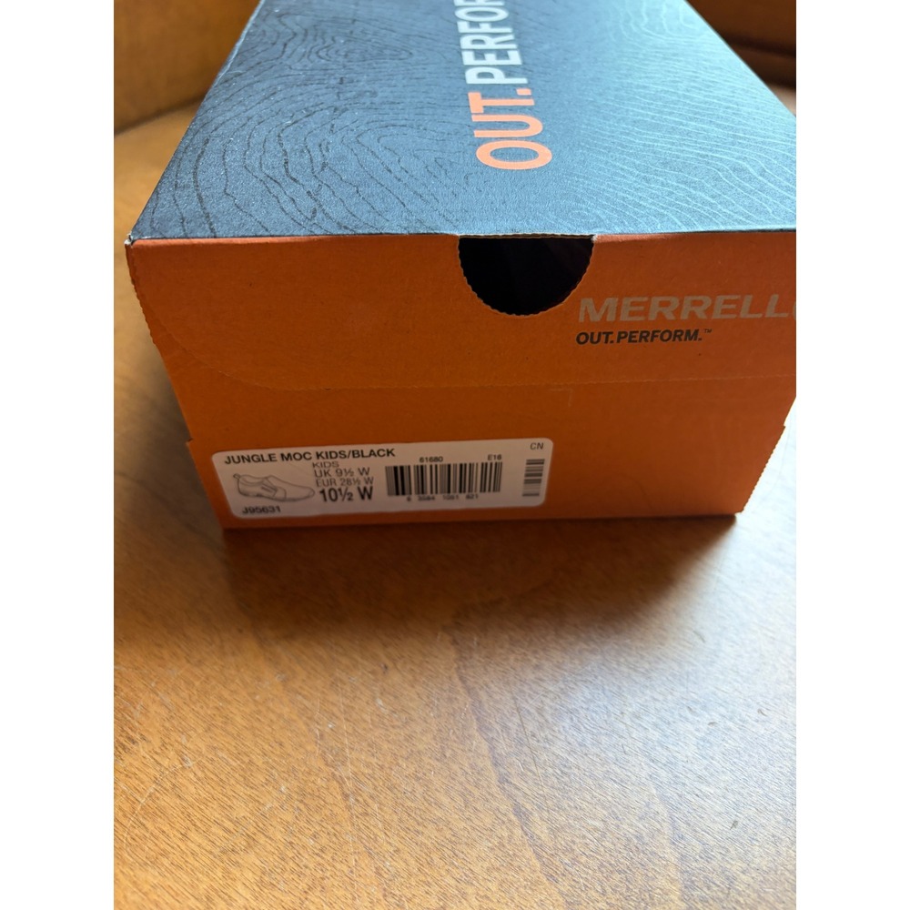 Merrell Jungle Moc Kids Black Suede Slip On Shoes J95631 Size 10.5W NIB